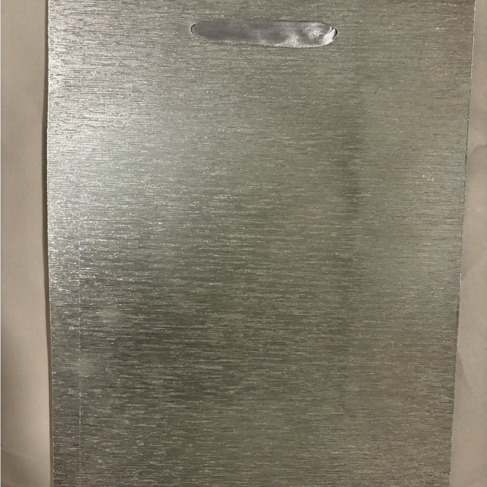 Silver brushed metallic gifts bags.